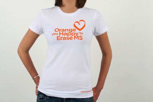 Orange You Happy to Erase MS Women's White T-Shirt