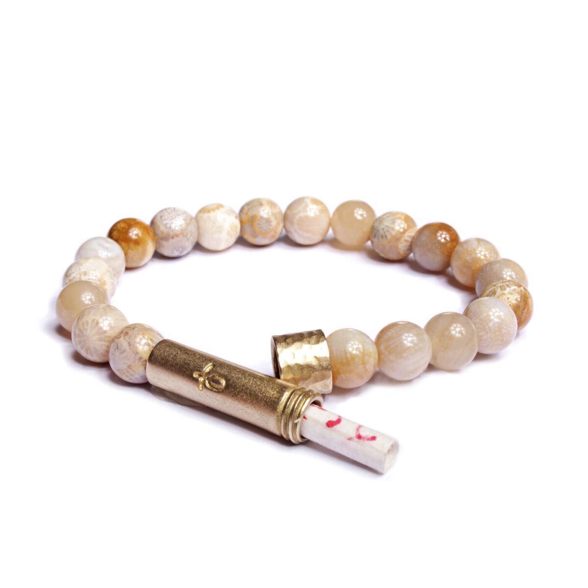 Wishbeads Coral Jade Bracelet